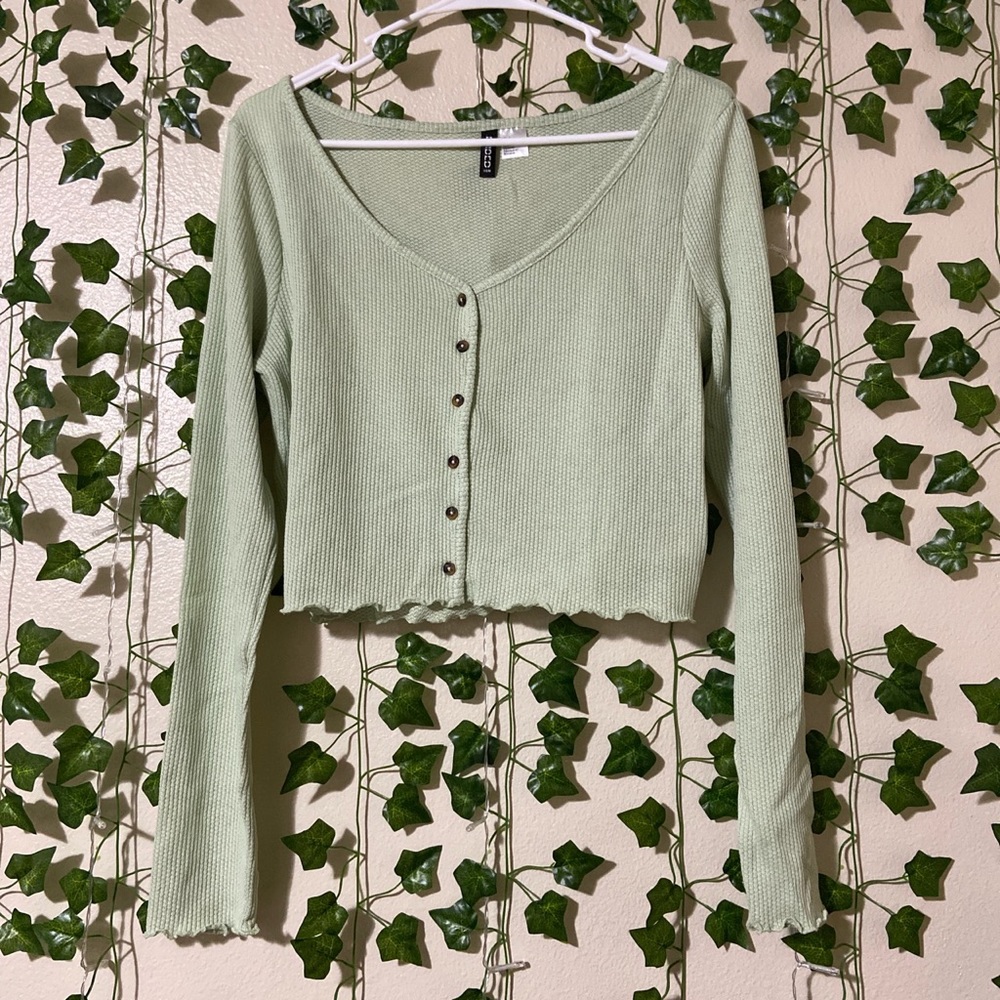 Pastel Green Long-Sleeve Top
